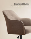 Height-Adjustable Office Chair – Linenette Fabric – Walnut Brown – Ergonomic Design