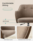Height-Adjustable Office Chair – Linenette Fabric – Walnut Brown – Ergonomic Design