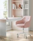 Height-Adjustable Office Chair – Linenette Fabric – Jelly Pink – Ergonomic Swivel Design, Max Load 120 kg