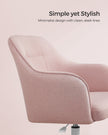 Height-Adjustable Office Chair – Linenette Fabric – Jelly Pink – Ergonomic Swivel Design, Max Load 120 kg