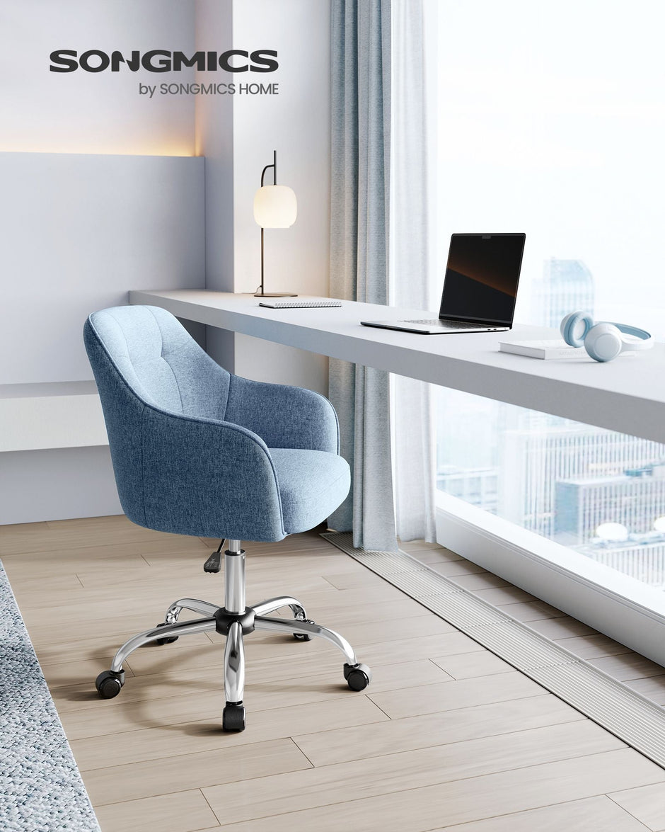 Height-Adjustable Office Chair – Steel Frame – Misty Blue – Ergonomic Design