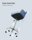 Height-Adjustable Office Chair – Steel Frame – Misty Blue – Ergonomic Design
