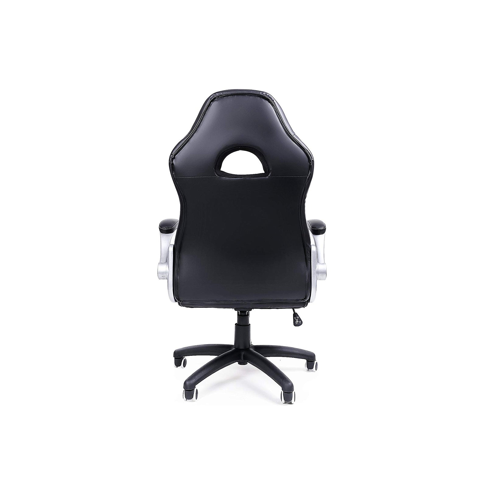 Office Swivel Chair – PU – Black Grey – High Back with Adjustable Armrest and Tilt Function