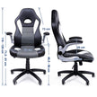 Office Swivel Chair – PU – Black Grey – High Back with Adjustable Armrest and Tilt Function