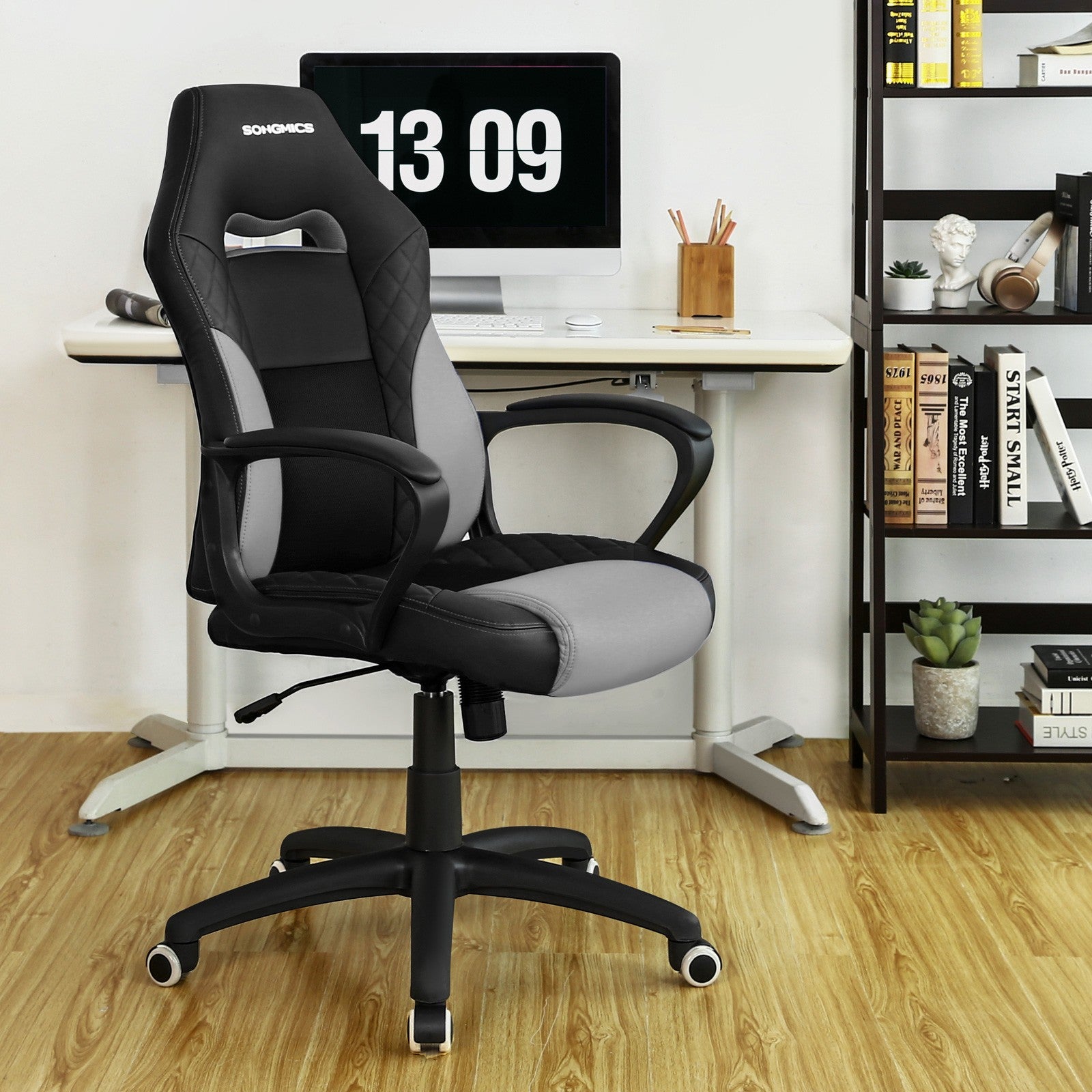 Racing Sport Office Chair – PU – Black-Grey – Tilt Function, Swivel Design