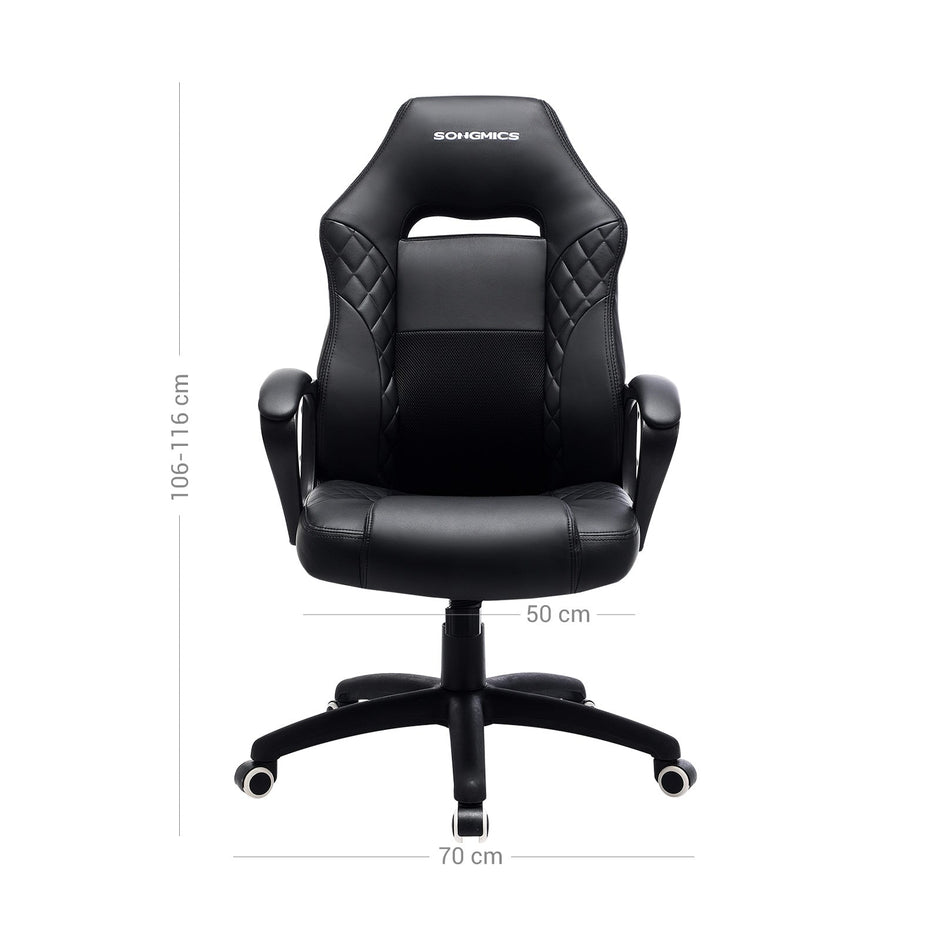 Racing Sport Office Chair – PU – Black-Grey – Tilt Function, Swivel Design