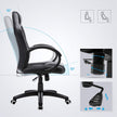 Swivel Computer Chair – PU – Blue – Racing Sport Design with Tilt Function