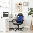 Height-Adjustable Computer Desk – Wood – Blue – Tilt Function