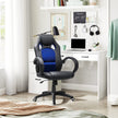 Height-Adjustable Computer Desk – Wood – Blue – Tilt Function