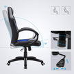 Height-Adjustable Computer Desk – Wood – Blue – Tilt Function
