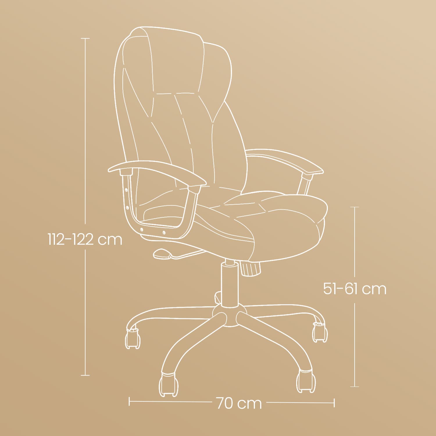 Executive Office Chair – PU – Black – High Back, Large Seat, Tilt Function