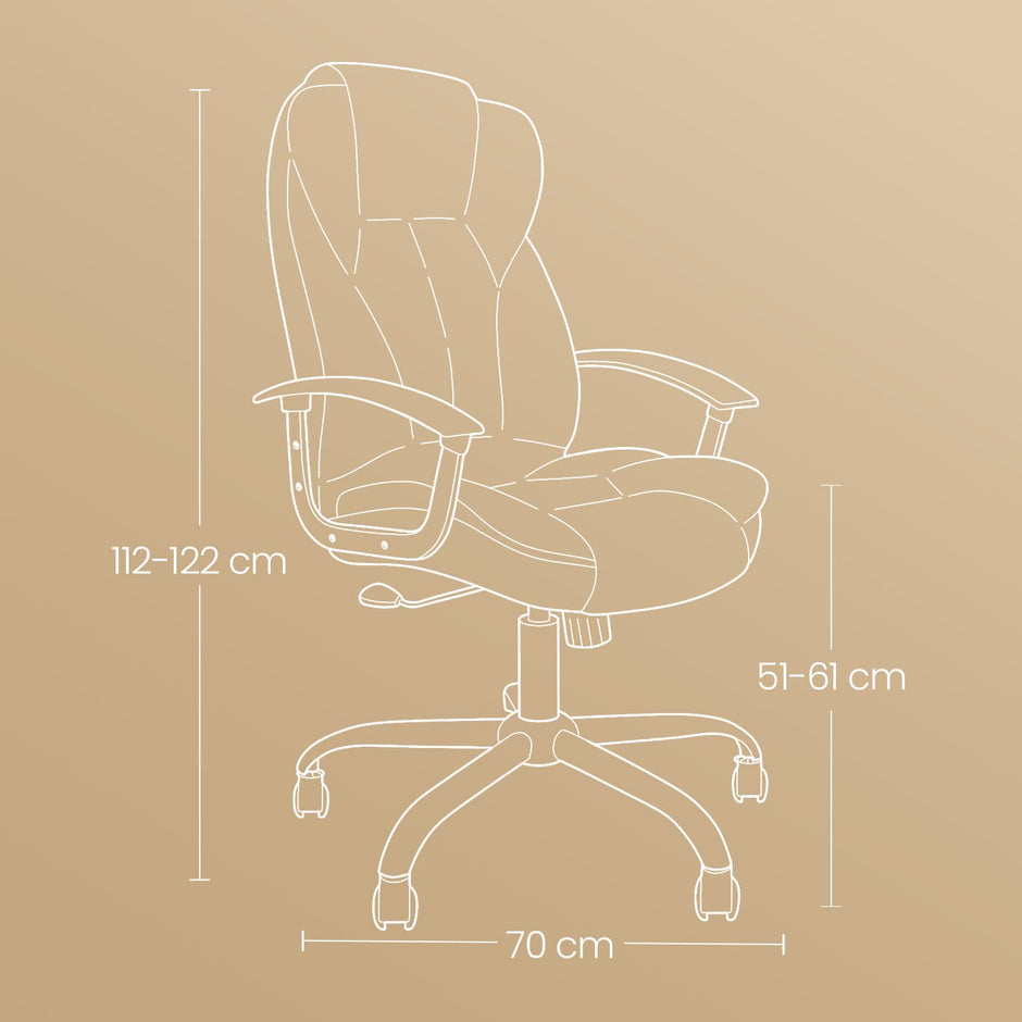 Executive Office Chair – PU – Black – High Back, Large Seat, Tilt Function