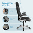 Ergonomic Gaming Office Chair – PU Leather – Black – Adjustable Headrest and Foldable Armrests