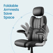 Ergonomic Gaming Office Chair – PU Leather – Black – Adjustable Headrest and Foldable Armrests