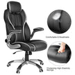 Swivel Office Chair – PU – Black – Adjustable Headrest and Flip-Up Armrests