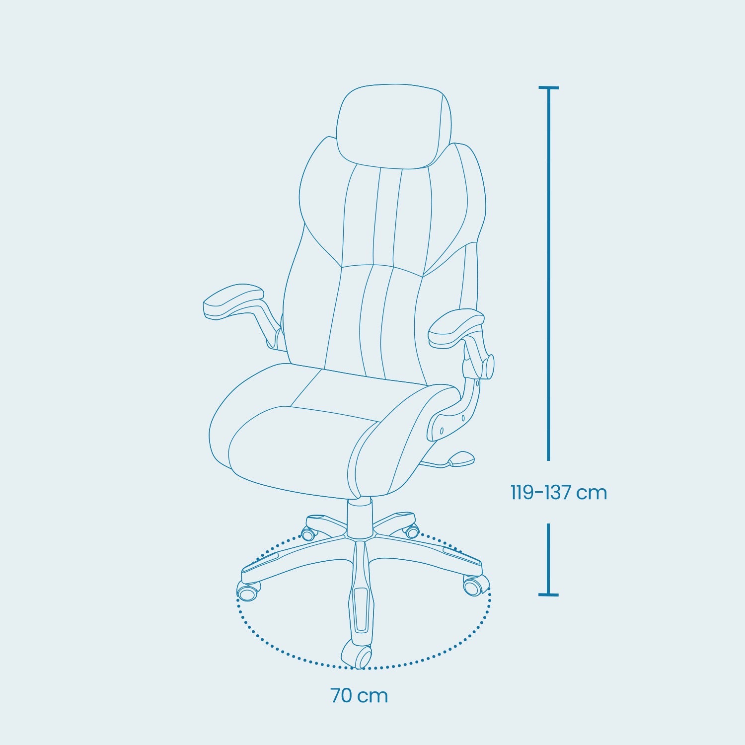 Ergonomic Gaming Office Chair – PU Leather – Black – Adjustable Headrest and Foldable Armrests