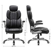 Swivel Office Chair – PU – Black – Adjustable Headrest and Flip-Up Armrests