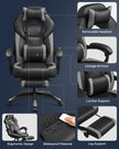 Gaming Chair – Fabric – Black and Red – Ergonomic Design with Adjustable Headrest and Footrest