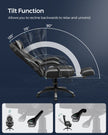 Gaming Chair – Fabric – Black and Red – Ergonomic Design with Adjustable Headrest and Footrest