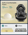 Gaming Chair – Fabric – Black and Red – Ergonomic Design with Adjustable Headrest and Footrest