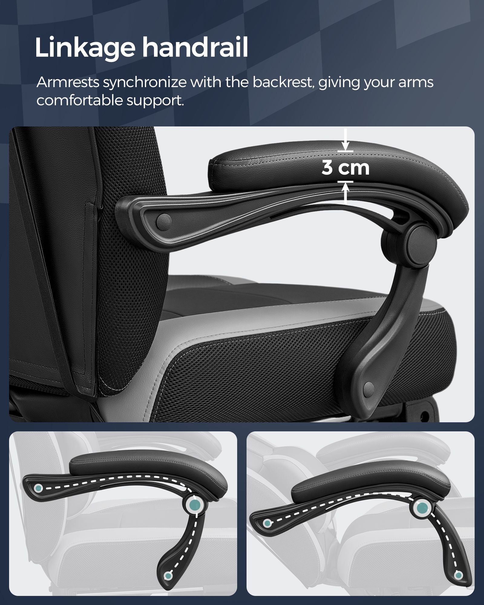 Gaming Chair – Fabric – Black and Red – Ergonomic Design with Adjustable Headrest and Footrest