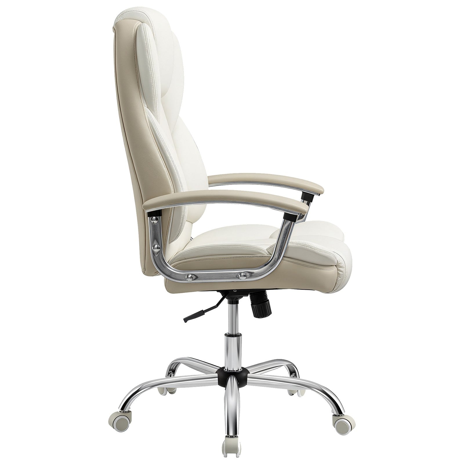 Office Chair – PU – White – High Back with Tilt Function and Armrests