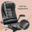 High Back Office Chair – Polyurethane – Black – Flip-Up Armrests