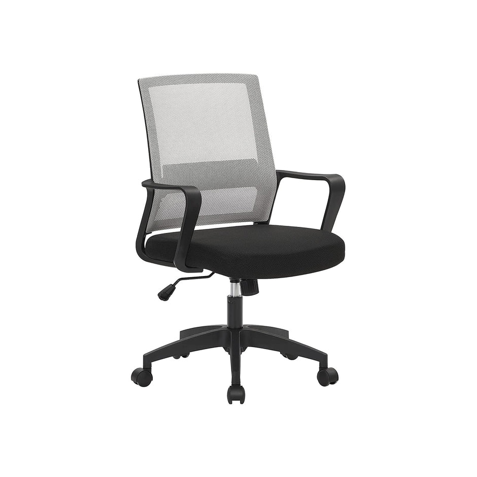 Adjustable Swivel Office Chair – Mesh – Grey – Tilt Function, Breathable Design