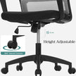 Adjustable Swivel Office Chair – Mesh – Grey – Tilt Function, Breathable Design