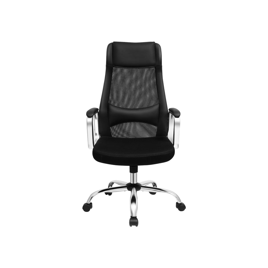 Swivel Office Chair – Mesh – Black – Ergonomic, Height Adjustable with Lumbar Support and Tilt Function