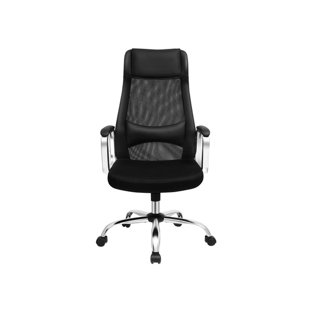 Swivel Office Chair – Mesh – Black – Ergonomic, Height Adjustable with Lumbar Support and Tilt Function