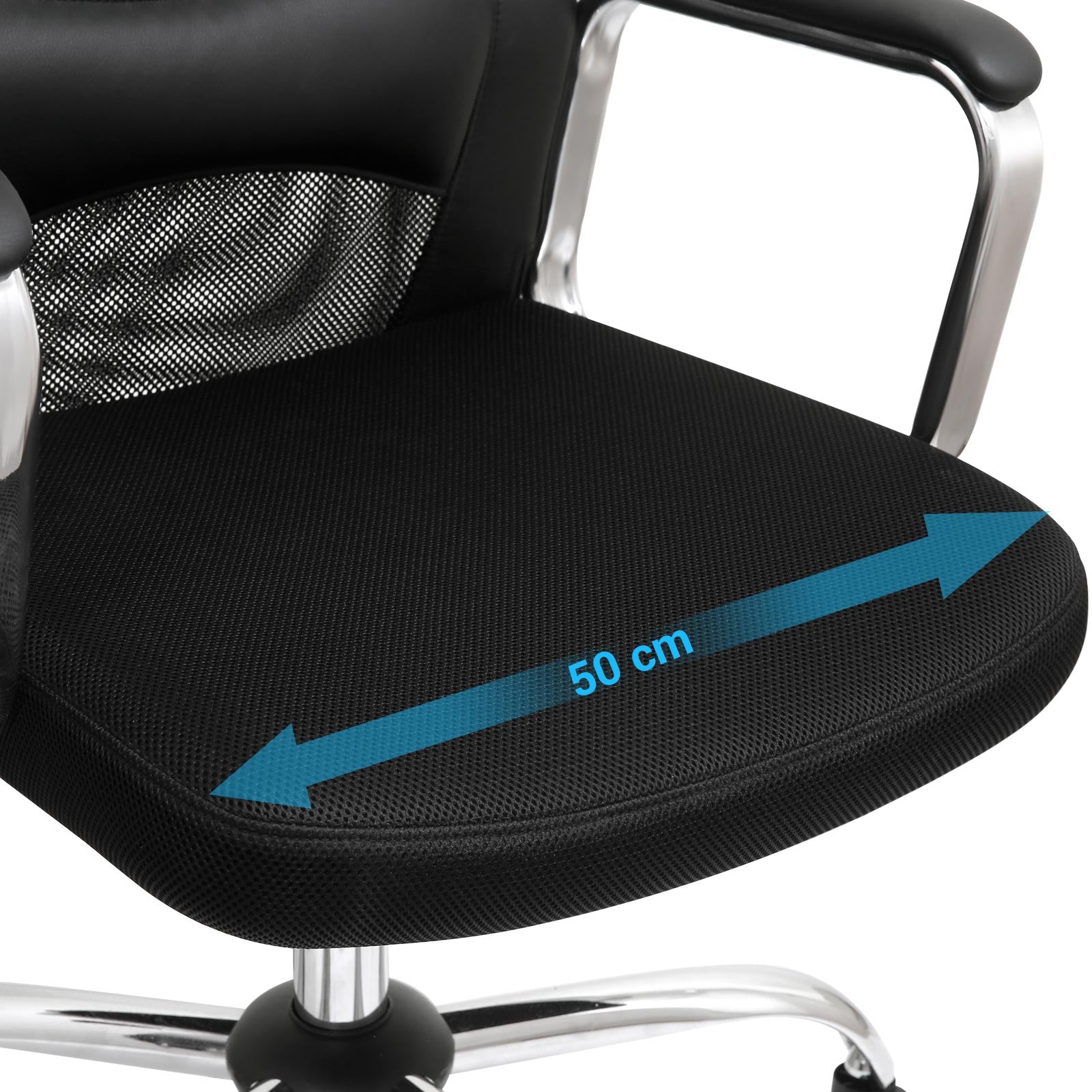 Swivel Office Chair – Mesh – Black – Ergonomic, Height Adjustable with Lumbar Support and Tilt Function