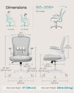 Ergonomic Office Chair – Mesh – Black – Adjustable Lumbar Support, Folding Armrests, 360° Swivel