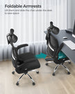 Ergonomic Office Chair – Mesh – Ink Black – High Back with Foldable Armrests and Adjustable Headrest