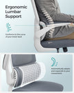 Ergonomic Office Chair – Mesh – Dove Grey – High Back with Lumbar Support and Foldable Armrests