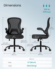 Ergonomic Office Chair – Mesh – Ink Black – Lumbar Support, Rocking Function, Flip-Up Armrests