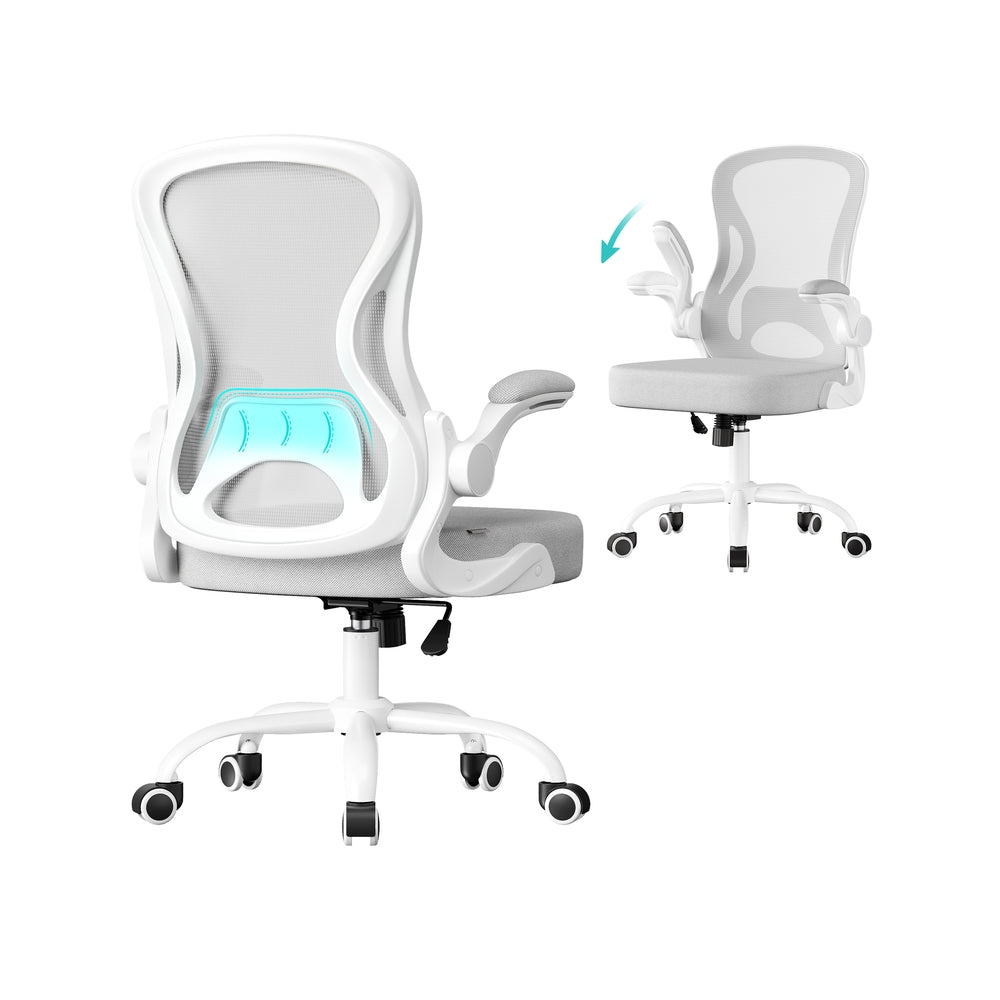 Ergonomic Office Chair – Mesh – Ink Black – Lumbar Support, Rocking Function, Flip-Up Armrests