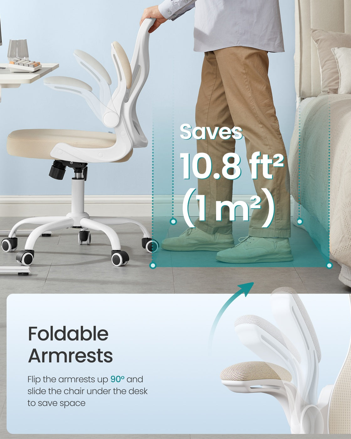 Ergonomic Office Chair – Mesh – Ink Black – Lumbar Support, Rocking Function, Flip-Up Armrests