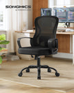 Ergonomic Office Chair – Mesh – Ink Black – Lumbar Support, Rocking Function, Flip-Up Armrests