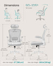 Ergonomic Office Chair – Mesh – Black – Adjustable Lumbar Support, Folding Armrests, 360° Swivel