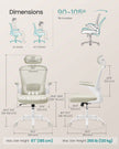 Ergonomic Office Chair – Mesh – Black – Adjustable Lumbar Support, Folding Armrests, 360° Swivel