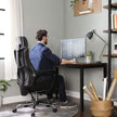 Ergonomic Swivel Chair – Mesh – Black and Dark Grey – Adjustable Height, Headrest, and Footrest