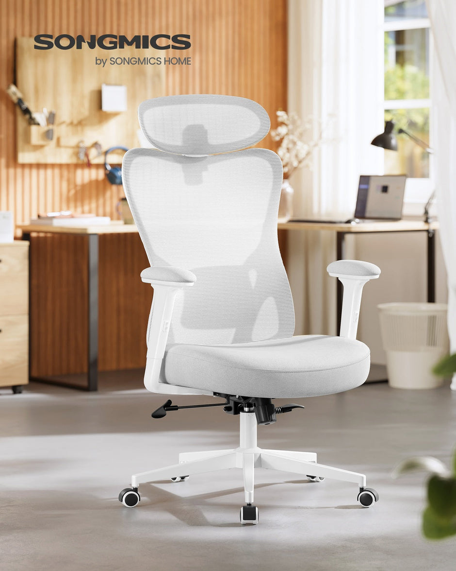 Ergonomic Office Chair – Fabric – Ink Black – Adjustable Lumbar Support and Headrest, 150 kg Weight Capacity