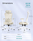 Ergonomic Office Chair – Fabric – Ink Black – Adjustable Lumbar Support and Headrest, 150 kg Weight Capacity