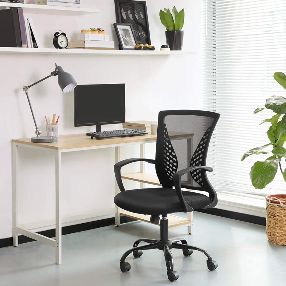 Swivel Mesh Office Chair – Mesh – Black – Height Adjustable with Tilt Function