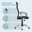 Ergonomic Office Chair – Upholstered Fabric – Dove Grey – Adjustable Height and Tilt Function