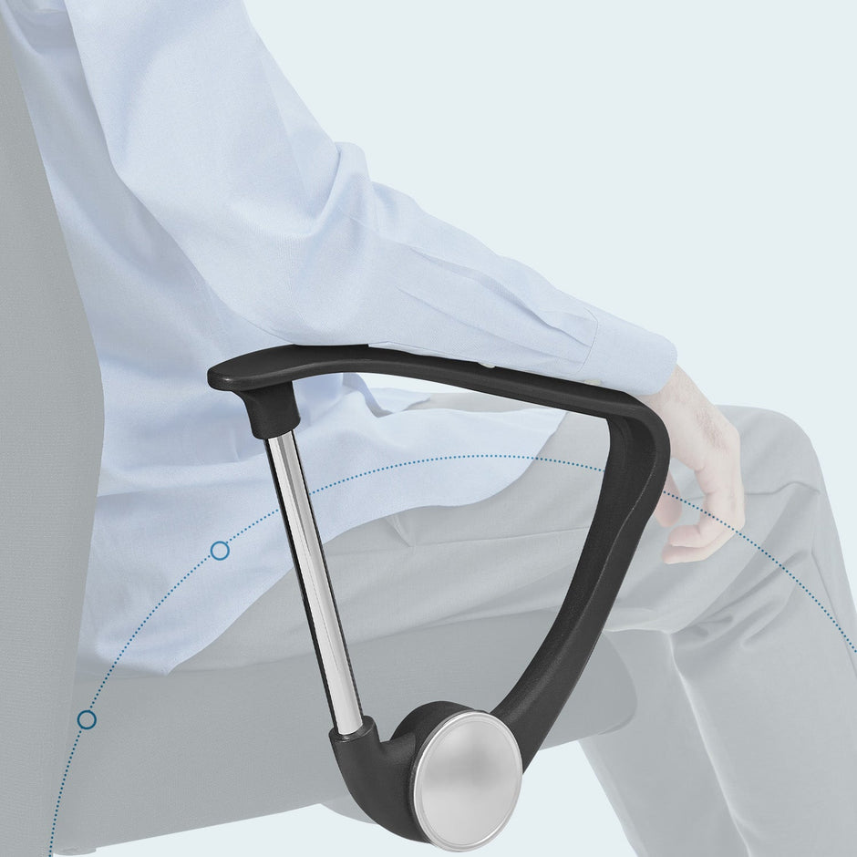 Ergonomic Office Chair – Upholstered Fabric – Dove Grey – Adjustable Height and Tilt Function