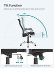 Ergonomic Office Chair – Upholstered – Dove Grey – Adjustable Height and Tilt Function
