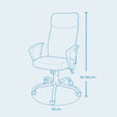 Ergonomic Office Chair – Upholstered Fabric – Dove Grey – Adjustable Height and Tilt Function