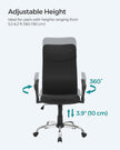 Ergonomic Office Chair – Upholstered – Dove Grey – Adjustable Height and Tilt Function